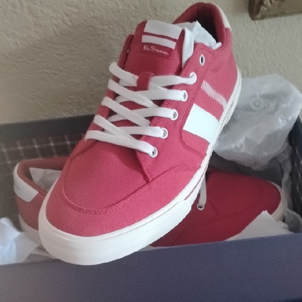 Ben Sherman Red Sneakers with White Details